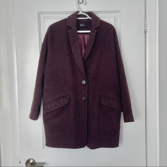 Topshop burgundy coat - Picture 3 of 7